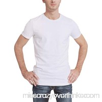 White T Shirt for Men Donci Fashion Back Print Slim Tops Round Neck Casual Summer New Short Tees White B07PY61T2M